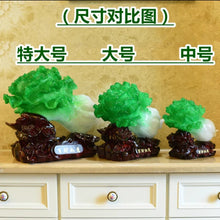 Load image into Gallery viewer, Chinese Feng Shui Lucky Wealth Money Gold Cabbage Statue Home/Office Decor Sculpture Craft Living Room TV Cabinet Fortune Ornament Housewarming Gift