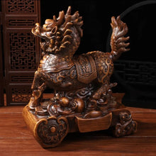 Load image into Gallery viewer, Chinese Feng Shui Lucky Money Gold Wealth Fu Dogs/Kylins/Lions Horse Statue Home/Office Decor Sculpture Craft Living Room TV Cabinet Fortune Ornament Housewarming Gift