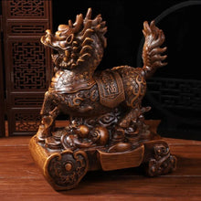 Load image into Gallery viewer, Chinese Feng Shui Lucky Money Gold Wealth Fu Dogs/Kylins/Lions Horse Statue Home/Office Decor Sculpture Craft Living Room TV Cabinet Fortune Ornament Housewarming Gift