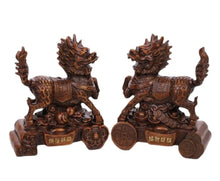 Load image into Gallery viewer, Chinese Feng Shui Lucky Money Gold Wealth Fu Dogs/Kylins/Lions Horse Statue Home/Office Decor Sculpture Craft Living Room TV Cabinet Fortune Ornament Housewarming Gift