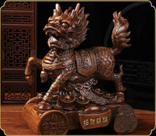 Load image into Gallery viewer, Chinese Feng Shui Lucky Money Gold Wealth Fu Dogs/Kylins/Lions Horse Statue Home/Office Decor Sculpture Craft Living Room TV Cabinet Fortune Ornament Housewarming Gift