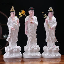 Load image into Gallery viewer, Chinese Feng Shui Lucky Wealth Gold Blessing Buddha Guanyin God Statues Home/Office Decor Sculpture Craft Living Room TV Cabinet Fortune Ornament Housewarming Gift