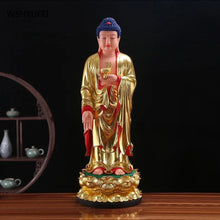 Load image into Gallery viewer, Chinese Feng Shui Lucky Wealth Gold Blessing Buddha Guanyin God Statues Home/Office Decor Sculpture Craft Living Room TV Cabinet Fortune Ornament Housewarming Gift
