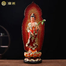 Load image into Gallery viewer, Chinese Feng Shui Lucky Wealth Gold Blessing Buddha Guanyin God Statues Home/Office Decor Sculpture Craft Living Room TV Cabinet Fortune Ornament Housewarming Gift