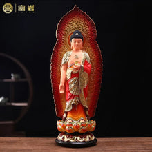 Load image into Gallery viewer, Chinese Feng Shui Lucky Wealth Gold Blessing Buddha Guanyin God Statues Home/Office Decor Sculpture Craft Living Room TV Cabinet Fortune Ornament Housewarming Gift