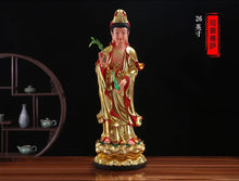 Load image into Gallery viewer, Chinese Feng Shui Lucky Wealth Gold Blessing Buddha Guanyin God Statues Home/Office Decor Sculpture Craft Living Room TV Cabinet Fortune Ornament Housewarming Gift