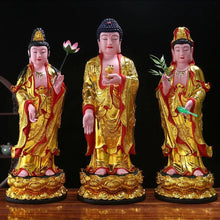 Load image into Gallery viewer, Chinese Feng Shui Lucky Wealth Gold Blessing Buddha Guanyin God Statues Home/Office Decor Sculpture Craft Living Room TV Cabinet Fortune Ornament Housewarming Gift