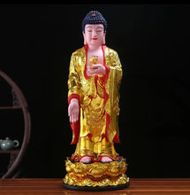 Load image into Gallery viewer, Chinese Feng Shui Lucky Wealth Gold Blessing Buddha Guanyin God Statues Home/Office Decor Sculpture Craft Living Room TV Cabinet Fortune Ornament Housewarming Gift