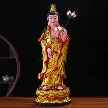 Load image into Gallery viewer, Chinese Feng Shui Lucky Wealth Gold Blessing Buddha Guanyin God Statues Home/Office Decor Sculpture Craft Living Room TV Cabinet Fortune Ornament Housewarming Gift