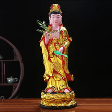Load image into Gallery viewer, Chinese Feng Shui Lucky Wealth Gold Blessing Buddha Guanyin God Statues Home/Office Decor Sculpture Craft Living Room TV Cabinet Fortune Ornament Housewarming Gift