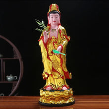 Load image into Gallery viewer, Chinese Feng Shui Lucky Wealth Gold Blessing Buddha Guanyin God Statues Home/Office Decor Sculpture Craft Living Room TV Cabinet Fortune Ornament Housewarming Gift