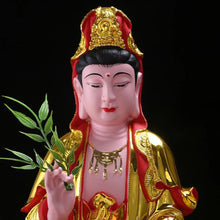Load image into Gallery viewer, Chinese Feng Shui Lucky Wealth Gold Blessing Buddha Guanyin God Statues Home/Office Decor Sculpture Craft Living Room TV Cabinet Fortune Ornament Housewarming Gift
