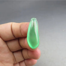 Load image into Gallery viewer, 10% OF- Certified Natural Icy Jadeite Emerald A*Jade Handcarved Lucky Blessing Melon Pendant A53