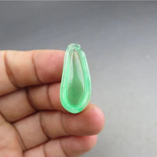 Load image into Gallery viewer, 10% OF- Certified Natural Icy Jadeite Emerald A*Jade Handcarved Lucky Blessing Melon Pendant A53