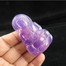 Load image into Gallery viewer, 10% OF- Certified Natural Icy Jadeite Emerald A*Jade Handcarved Lucky Blessing Guanyin Pendant A938