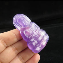 Load image into Gallery viewer, 10% OF- Certified Natural Icy Jadeite Emerald A*Jade Handcarved Lucky Blessing Guanyin Pendant A938