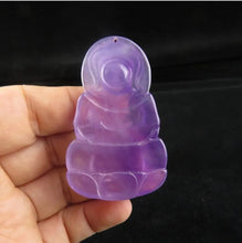 Load image into Gallery viewer, 10% OF- Certified Natural Icy Jadeite Emerald A*Jade Handcarved Lucky Blessing Guanyin Pendant A938