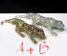 Load image into Gallery viewer, Chinese Feng Shui Wealth Lucky Bling Bling Gold/Silver Leopard Statue Home/Office Decor Sculpture Craft Living Room TV Cabinet Fortune Ornament Housewarming Gift