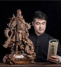 Load image into Gallery viewer, Chinese Feng Shui Wealth Successful Gold GuanGong Statue Home/Office Decor Sculpture Craft Living Room TV Cabinet Fortune Ornament Housewarming Gift