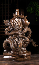 Load image into Gallery viewer, Chinese Feng Shui Wealth Successful Gold GuanGong Statue Home/Office Decor Sculpture Craft Living Room TV Cabinet Fortune Ornament Housewarming Gift