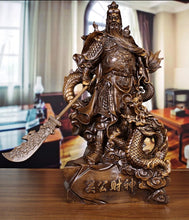 Load image into Gallery viewer, Chinese Feng Shui Wealth Successful Gold GuanGong Statue Home/Office Decor Sculpture Craft Living Room TV Cabinet Fortune Ornament Housewarming Gift