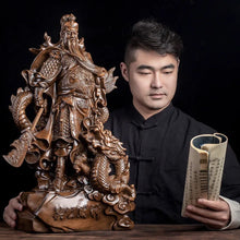 Load image into Gallery viewer, Chinese Feng Shui Wealth Successful Gold GuanGong Statue Home/Office Decor Sculpture Craft Living Room TV Cabinet Fortune Ornament Housewarming Gift