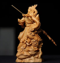Load image into Gallery viewer, Chinese Feng Shui Wealth Successful GuanGong Wood Statue Home/Office Decor Sculpture Craft Living Room TV Cabinet Fortune Ornament Housewarming Gift