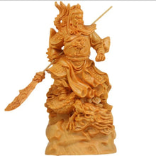 Load image into Gallery viewer, Chinese Feng Shui Wealth Successful GuanGong Wood Statue Home/Office Decor Sculpture Craft Living Room TV Cabinet Fortune Ornament Housewarming Gift