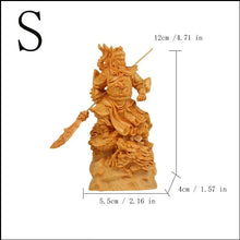 Load image into Gallery viewer, Chinese Feng Shui Wealth Successful GuanGong Wood Statue Home/Office Decor Sculpture Craft Living Room TV Cabinet Fortune Ornament Housewarming Gift