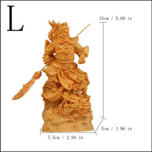 Load image into Gallery viewer, Chinese Feng Shui Wealth Successful GuanGong Wood Statue Home/Office Decor Sculpture Craft Living Room TV Cabinet Fortune Ornament Housewarming Gift