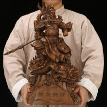 Load image into Gallery viewer, 20"H Chinese Feng Shui Wealth Successful Gold GuanGong Statue Home/Office Decor Sculpture Craft Living Room TV Cabinet Fortune Ornament Housewarming Gift