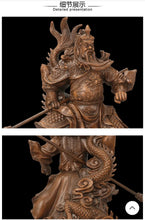 Load image into Gallery viewer, 20"H Chinese Feng Shui Wealth Successful Gold GuanGong Statue Home/Office Decor Sculpture Craft Living Room TV Cabinet Fortune Ornament Housewarming Gift