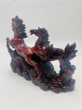 Load image into Gallery viewer, 8"L Chinese Feng Shui Wealth Successful Lucky Red 2 Running Horse Statue Home/Office Decor Sculpture Craft Living Room TV Cabinet Fortune Ornament Housewarming Gift