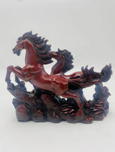 Load image into Gallery viewer, 8"L Chinese Feng Shui Wealth Successful Lucky Red 2 Running Horse Statue Home/Office Decor Sculpture Craft Living Room TV Cabinet Fortune Ornament Housewarming Gift