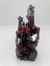 Load image into Gallery viewer, 8"L Chinese Feng Shui Wealth Successful Lucky Red 2 Running Horse Statue Home/Office Decor Sculpture Craft Living Room TV Cabinet Fortune Ornament Housewarming Gift