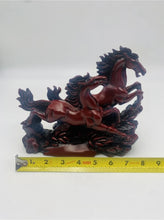Load image into Gallery viewer, 8"L Chinese Feng Shui Wealth Successful Lucky Red 2 Running Horse Statue Home/Office Decor Sculpture Craft Living Room TV Cabinet Fortune Ornament Housewarming Gift