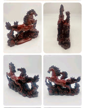 Load image into Gallery viewer, 8"L Chinese Feng Shui Wealth Successful Lucky Red 2 Running Horse Statue Home/Office Decor Sculpture Craft Living Room TV Cabinet Fortune Ornament Housewarming Gift