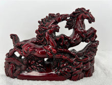 Load image into Gallery viewer, 8"L Chinese Feng Shui Wealth Successful Lucky Red 3 Running Horse Statue Home/Office Decor Sculpture Craft Living Room TV Cabinet Fortune Ornament Housewarming Gift