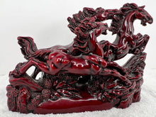 Load image into Gallery viewer, 8"L Chinese Feng Shui Wealth Successful Lucky Red 3 Running Horse Statue Home/Office Decor Sculpture Craft Living Room TV Cabinet Fortune Ornament Housewarming Gift