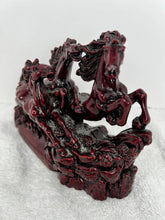 Load image into Gallery viewer, 8"L Chinese Feng Shui Wealth Successful Lucky Red 3 Running Horse Statue Home/Office Decor Sculpture Craft Living Room TV Cabinet Fortune Ornament Housewarming Gift