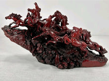 Load image into Gallery viewer, 14"L Chinese Feng Shui Wealth Successful Lucky Red 9 Running Horse Statue Home/Office Decor Sculpture Craft Living Room TV Cabinet Fortune Ornament Housewarming Gift
