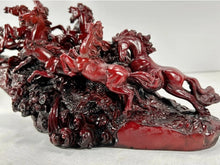 Load image into Gallery viewer, 14"L Chinese Feng Shui Wealth Successful Lucky Red 9 Running Horse Statue Home/Office Decor Sculpture Craft Living Room TV Cabinet Fortune Ornament Housewarming Gift