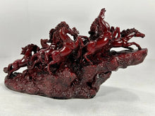 Load image into Gallery viewer, 14"L Chinese Feng Shui Wealth Successful Lucky Red 9 Running Horse Statue Home/Office Decor Sculpture Craft Living Room TV Cabinet Fortune Ornament Housewarming Gift