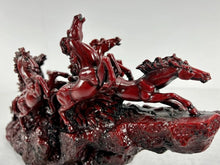 Load image into Gallery viewer, 14"L Chinese Feng Shui Wealth Successful Lucky Red 9 Running Horse Statue Home/Office Decor Sculpture Craft Living Room TV Cabinet Fortune Ornament Housewarming Gift