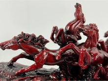 Load image into Gallery viewer, 14"L Chinese Feng Shui Wealth Successful Lucky Red 9 Running Horse Statue Home/Office Decor Sculpture Craft Living Room TV Cabinet Fortune Ornament Housewarming Gift