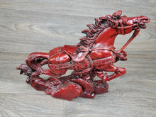 Load image into Gallery viewer, 11"L Chinese Feng Shui Wealth Successful Lucky Red Running Horse Statue Home/Office Decor Sculpture Craft Living Room TV Cabinet Fortune Ornament Housewarming Gift