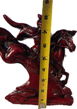 Load image into Gallery viewer, 8"L Chinese Feng Shui Wealth Successful Lucky Red/Black/Gold Running Horse Statue Home/Office Decor Sculpture Craft Living Room TV Cabinet Fortune Ornament Housewarming Gift