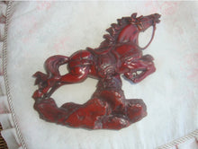 Load image into Gallery viewer, 9"L Chinese Feng Shui Wealth Successful Lucky Red Running Horse Statue Home/Office Decor Sculpture Craft Living Room TV Cabinet Fortune Ornament Housewarming Gift