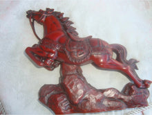 Load image into Gallery viewer, 9"L Chinese Feng Shui Wealth Successful Lucky Red Running Horse Statue Home/Office Decor Sculpture Craft Living Room TV Cabinet Fortune Ornament Housewarming Gift
