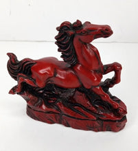 Load image into Gallery viewer, A Pair of Chinese Feng Shui Wealth Successful Lucky Red Running Horse Statues Home/Office Decor Sculpture Craft Living Room TV Cabinet Fortune Ornament Housewarming Gift